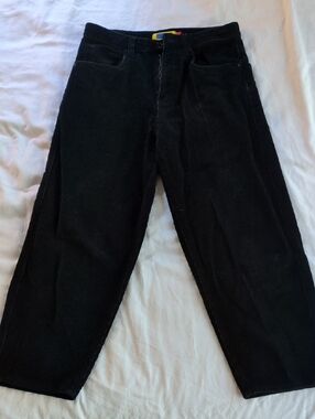 Men's Empyre 28 Waist Short Black Corduroy Pants - Classic Straight Fit